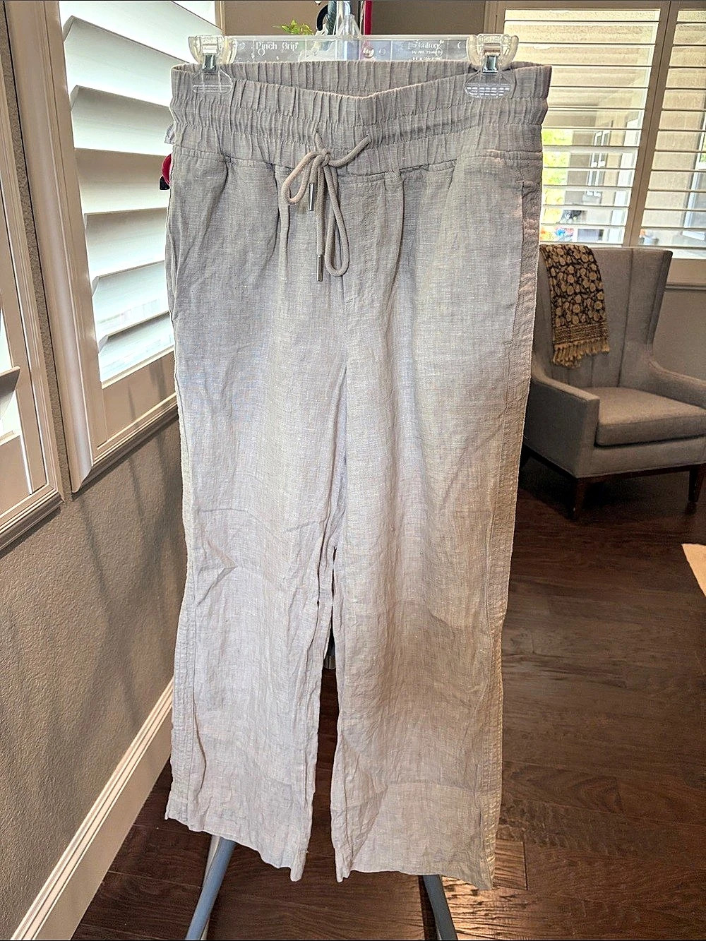 Quince 100% European Linen Wide Leg Pants beige/tan/natural Small